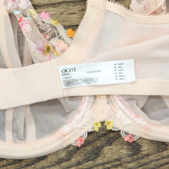 NEW Elomi Womens Himari Plunge Underwire Bra EL302102 Peach Whisper Pink 40DD - Picture 9 of 9